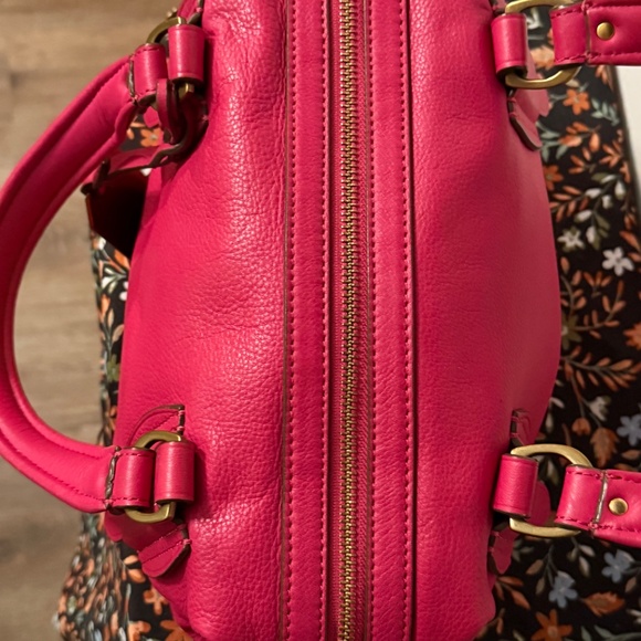 Lauren by Ralph Lauren Fuschia Pink Leather Satchel RARE HTF - Picture 7 of 16